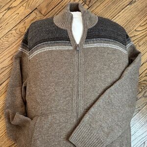 NWT 2010 Banana Republic Extra Fine Merino Wool Double Zip Cardigan - XL